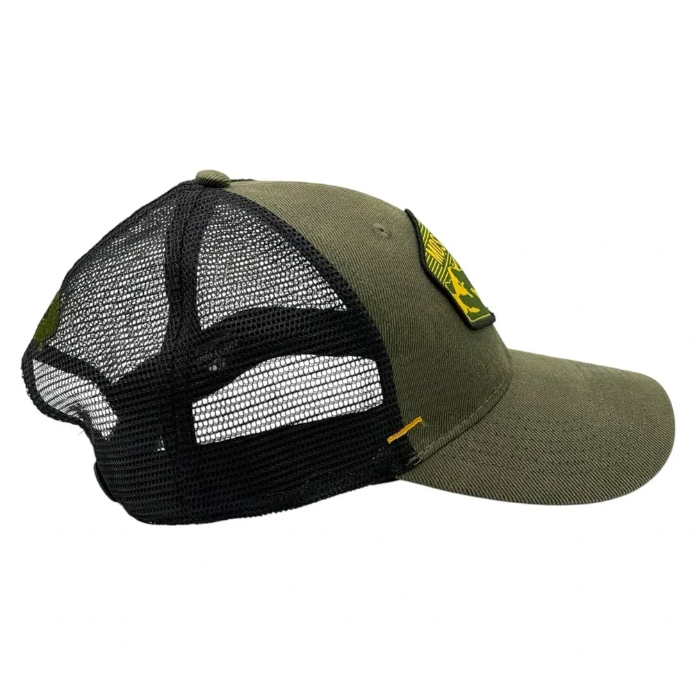 Mossy Oak Trucker Hat SnapBack Olive Green Black Mesh Cap OSFM Hunt Outdoor Camo - Picture 3 of 6